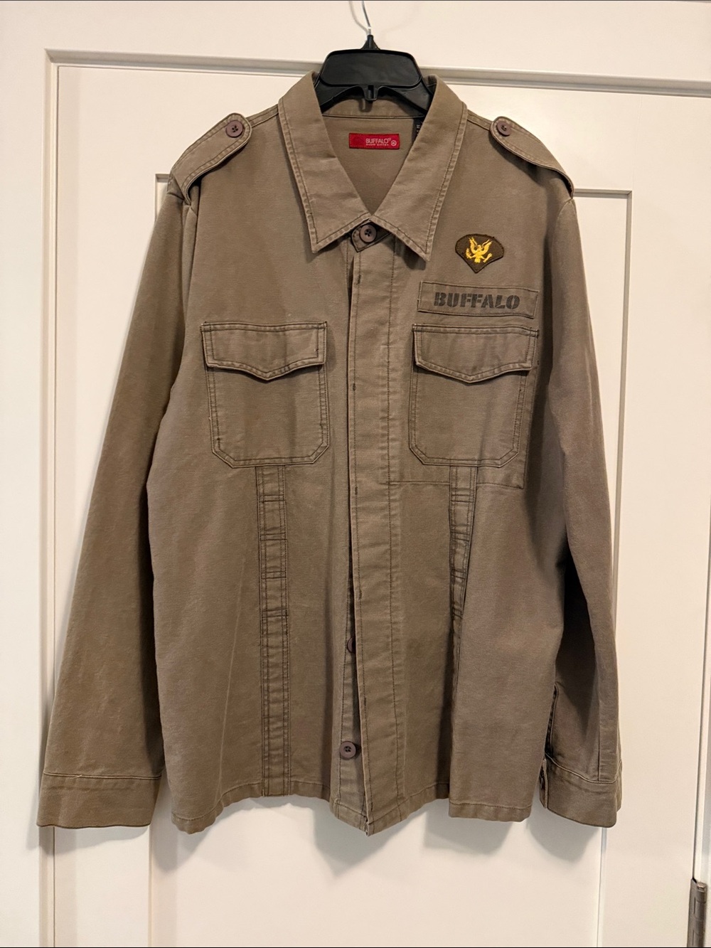 Buffalo David Bitton Military-Style Jacket in Olive Taupe